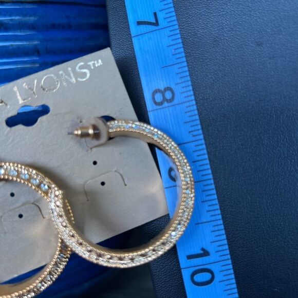 Gold/Crystal C Hoop Erica Lyons Fashion Earrings - Picture 5 of 9